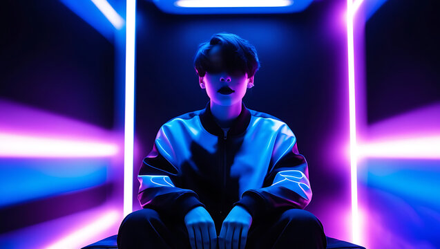 Futuristic Silence: The Blur of Identity in a Digital World - Powered by Adobe