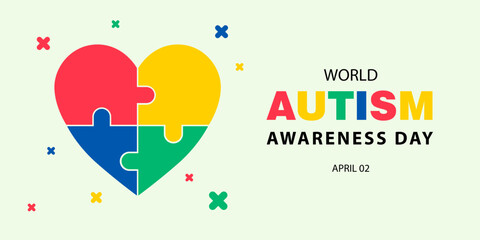 World Autism Awareness Day is observed every year in April vector banners, flyers, and medical posters on 2 April celebrate the month
