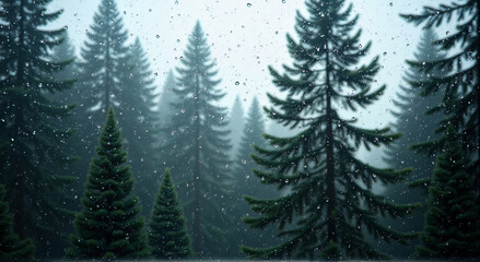 Obraz premium winter forest background