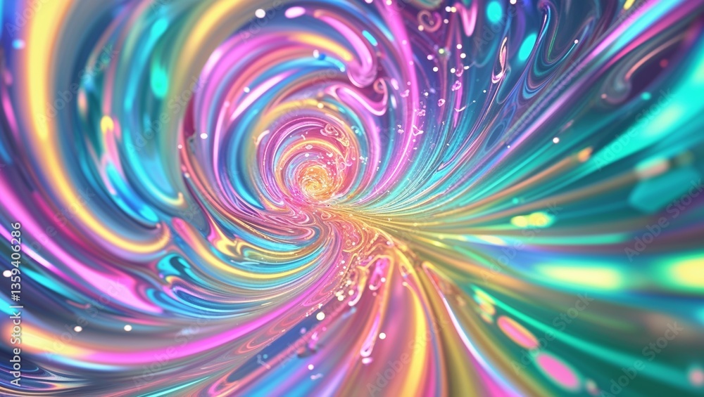 Poster dynamic swirl of vibrant colors creates an abstract visual experience in a mesmerizing spiral patter