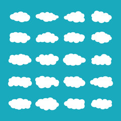 Vector cumulus clouds set in flat style