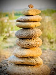Balanced Stone Stack in Natural Sett