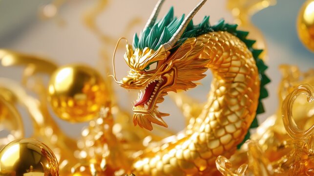 Dragonball Z Model Figure: Chen Long Rising from Golden Dragonball, Japanese Animation Toy Character