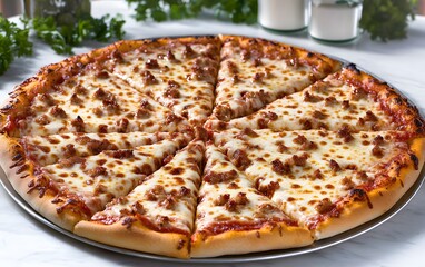 Delicious Cheese and Sausage Pizza Slices