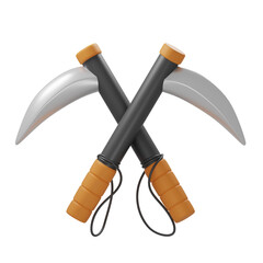 kama ninja weapon 3d illustration