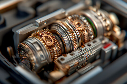 Intricate Mechanical Gears Close-Up