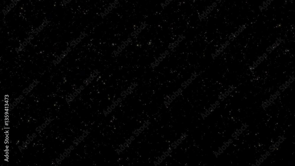 Poster loop flickering white dust stars particles falling animation motion on black abstract background. go