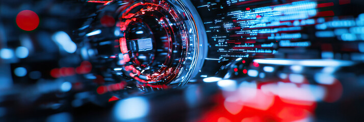 Abstract Digital Interface with Code Display