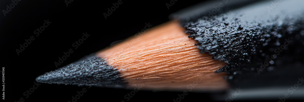 Poster close-up view of sharpened pencil tip