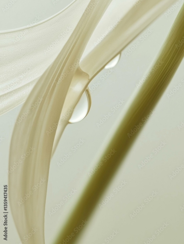 Poster close-up of a single drop of water on a white background. the drop is in the center of the image and