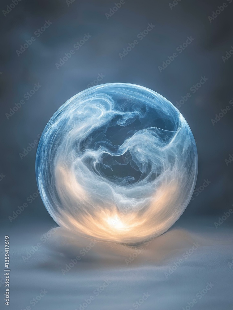 Poster digital art piece that appears to be a sphere or a sphere of some kind. the sphere is spherical in s
