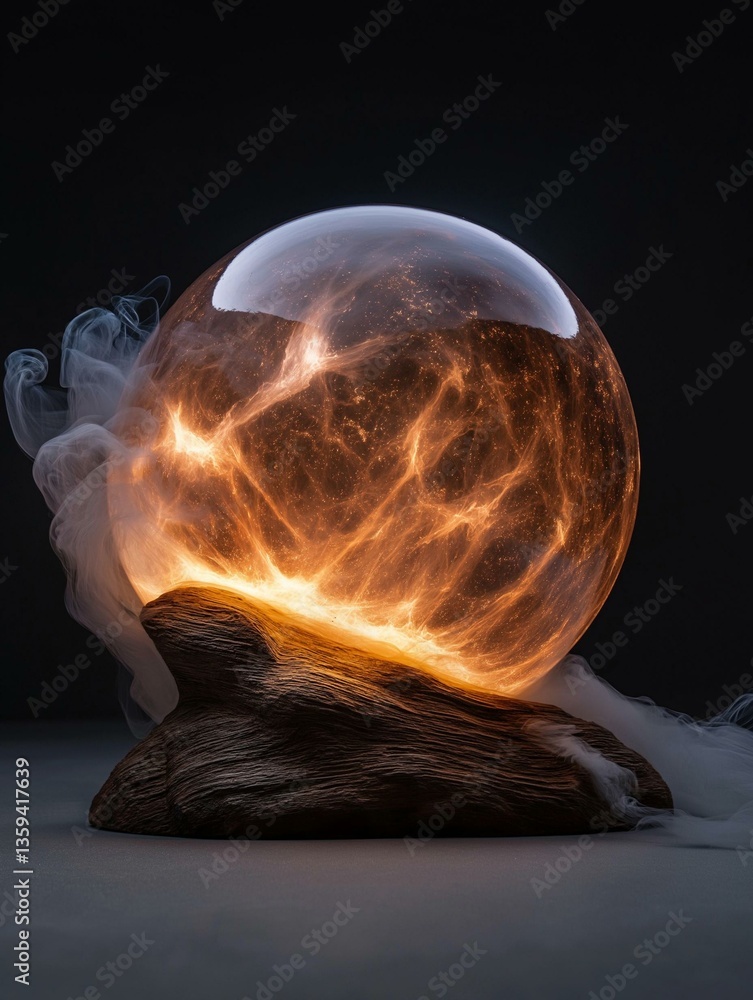 Aufkleber digital art piece that appears to be a sphere or a ball of light. the sphere is spherical in shape a