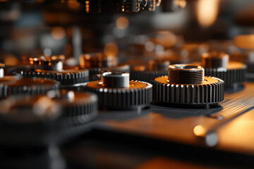 Industrial Gears in Close-Up