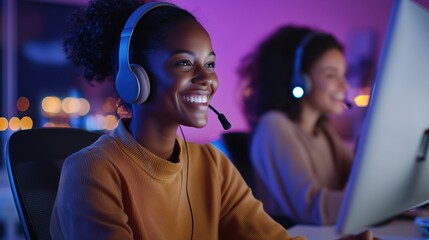 Customer Care Representatives in a Warm Office Setting