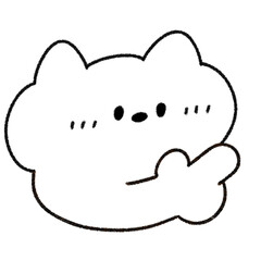 これ！右に指さしかわいいネコ (モノクロ)