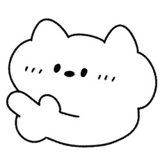 これ！左に指さしかわいいネコ (モノクロ)