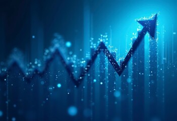 Blue Business Graph Design with Dramatic Shadowing and Color Palette