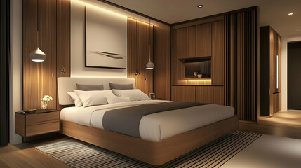 Bedroom Interior with Bed Hotel Home Design