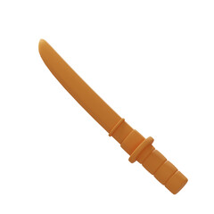 Wooden Practice Sword 3d illustration