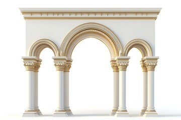 Obraz premium 3D Opulent Emirati Palace Archway with Gold Accents