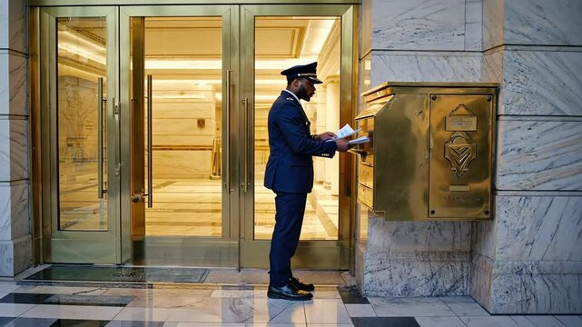 Postman delivering a letter.