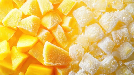 Frozen diced mango and pineapple