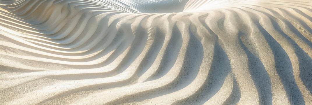 Seamless white sandy beach texture overlay: Close-up of smooth, wind-sculpted sand patterns, emphasizing natural ridges and ripples - Powered by Adobe