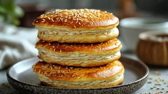 tau sar piah flaky pastries filled with mung bean paste video singapore cuisine