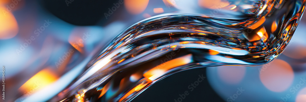 Poster abstract image of a translucent, flowing form with bokeh background
