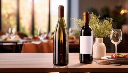 wine glasses and bottle