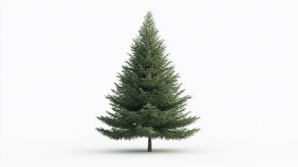Fototapeta premium Isolated Evergreen Christmas Tree on White Background