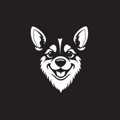 Shiba Inu Portrait: A captivating vector portrait of a Shiba Inu dog with a charming smile.