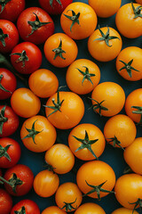 Different types of country tomatoes arranged side by side