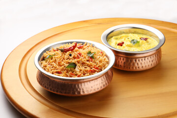 tomato rice, a south Indian dish with the main ingredient as rice and tomato