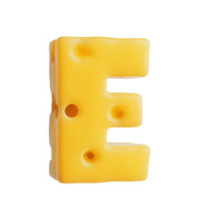 Swiss Cheese Font Letter E. 3d Rendering