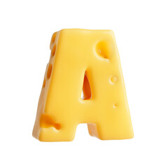 Swiss Cheese Font Letter A. 3d Rendering