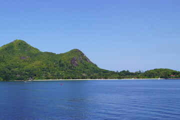 Anse Lazio and stunning paradise landscapes on Curieuse Island in the Seychelles, Africa