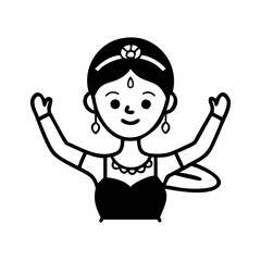 Female dancer hand drawn illustration