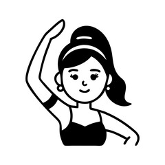 Female dancer hand drawn illustration