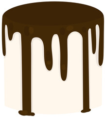 chocolate dripping on a white background