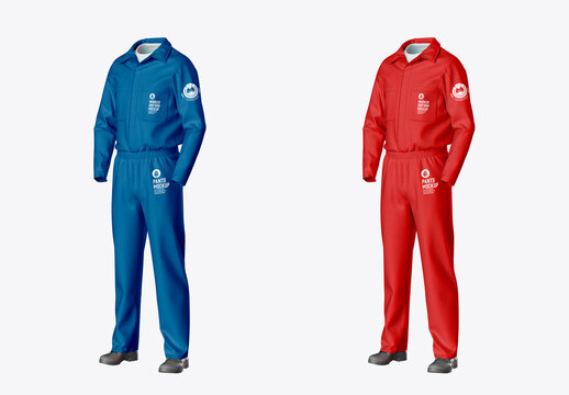 Worker Uniform with Shoes Mockup