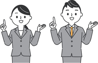 説明　ビジネスパーソン　上半身　ベクター