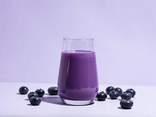 Blueberry Smoothie: A Serene Purple Delight in Minimalist Photography