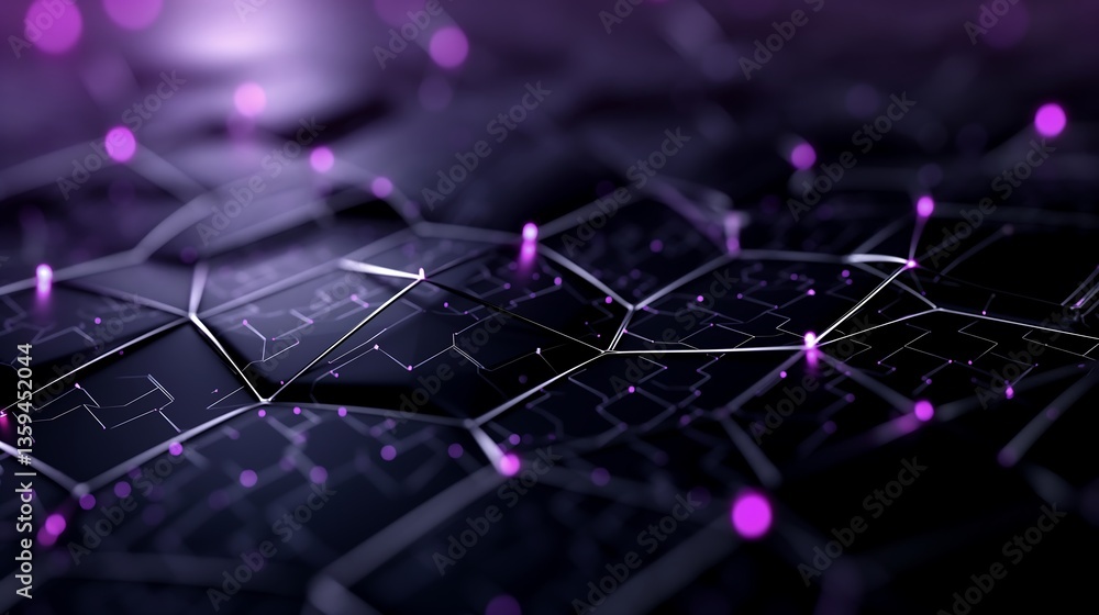 Poster abstract cyber tech wallpaper with a deep black backdrop, highlighted by holographic grid lines and 