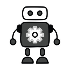 Robot with gears. vector eps