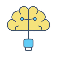 Robotic brain implant. vector eps
