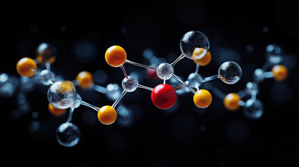 3D rendering of an abstract molecular structure