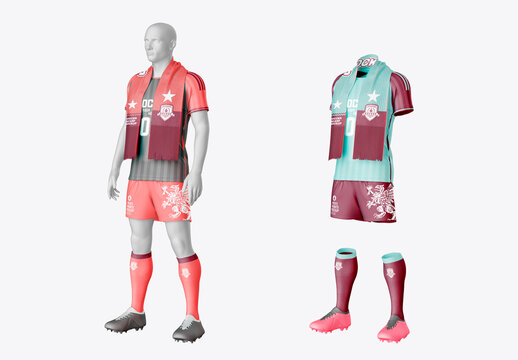 Fan Kit with Scarf Mockup