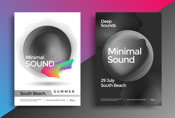 Minimal sound summer event poster with a colorful abstract design