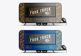 Classic Trailer Food Truck Mockup